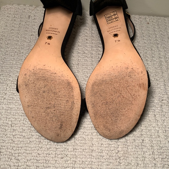 Stuart Weitzman Black Suede Block Sandal - Picture 4 of 4